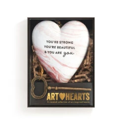 Demdaco Strong Beautiful You Art Heart With Key Stand -Elegant Home Decor Deals Store Strong Beautiful You Heart Sculpture With Key 1003480430 04