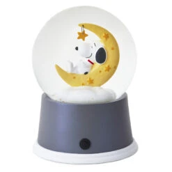 Hallmark Peanuts® Snoopy Sweet Dreams Snow Globe With Light -Elegant Home Decor Deals Store Sweet Dreams Snoopy on Yellow Moon Water Globe 1BBY4760 03