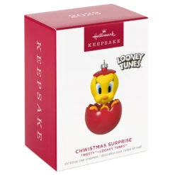 Hallmark Looney Tunes™ Tweety™ Chwistmas Surprise Ornament -Elegant Home Decor Deals Store Tweety Bird in Red Ball Keepsake Ornament 1899QXI6047 04