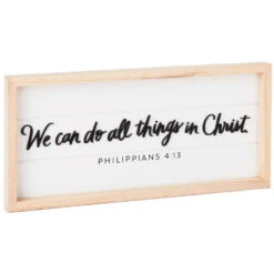 Hallmark We Can Do All Things In Christ Wooden Quote Sign, 15x7