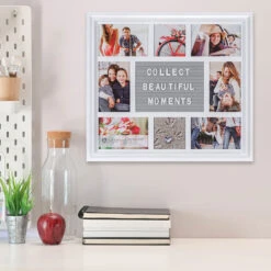 Malden Photo Collage Letterboard White Picture Frame, 18.5x16.5 -Elegant Home Decor Deals Store White Photo Collage Letterboard Picture Frame 918608 03