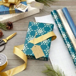 Hallmark Winter Glow 3-Pack Christmas Wrapping Paper Assortment, 80 Sq. Ft. -Elegant Home Decor Deals Store Winter Glow Christmas Wrapping Paper Assortment 5JXW1060 03