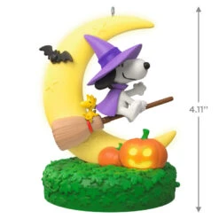 Hallmark The Peanuts® Gang Snoopy's Moonlit Mischief Musical Ornament With Light -Elegant Home Decor Deals Store Witch Snoopy on Broom Keepsake Ornament 2699QFO5319 03
