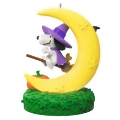 Hallmark The Peanuts® Gang Snoopy's Moonlit Mischief Musical Ornament With Light -Elegant Home Decor Deals Store Witch Snoopy on Broom Keepsake Ornament 2699QFO5319 06